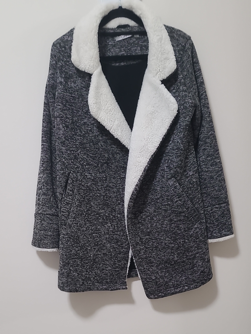 Dex Gray Coat with White Sherpa Collar